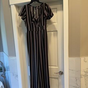 Striped Black and White Jumpsuit